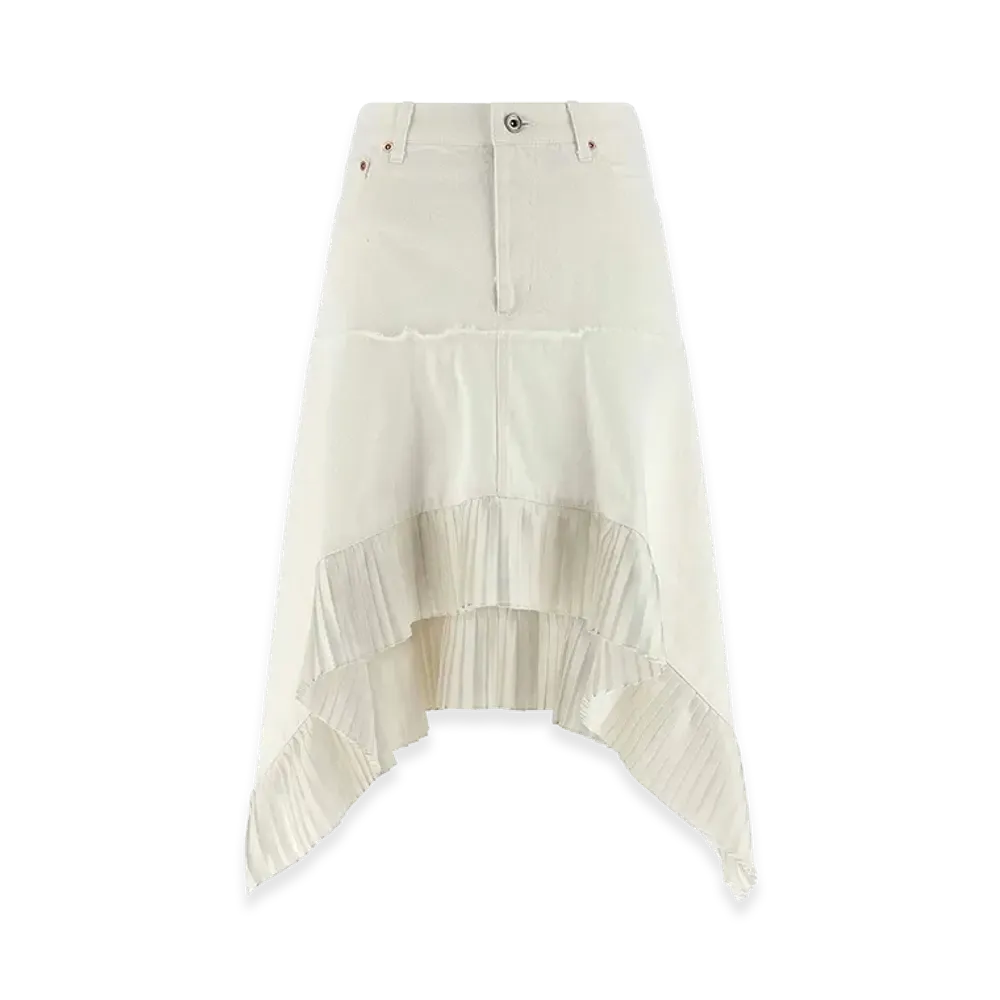 sacai Women's Satin Denim Skirt "White"