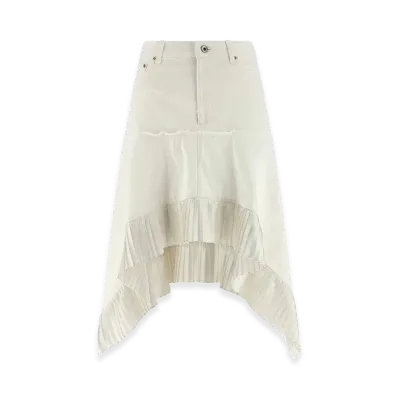 sacai Women's Satin Denim Skirt "White"