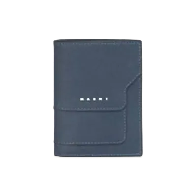 Marni Saffiano Leather YEN and USD Bi Fold Wallet "Blue"