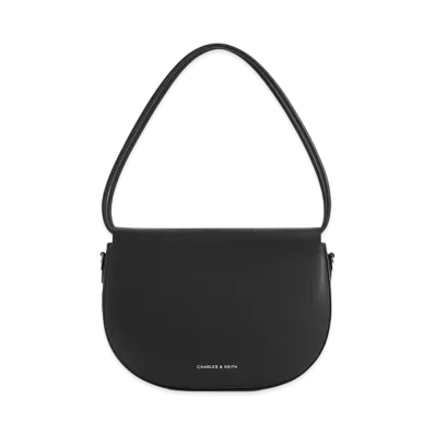 CHARLES & KEITH Elora Curved Top Handle Bag "Noir"