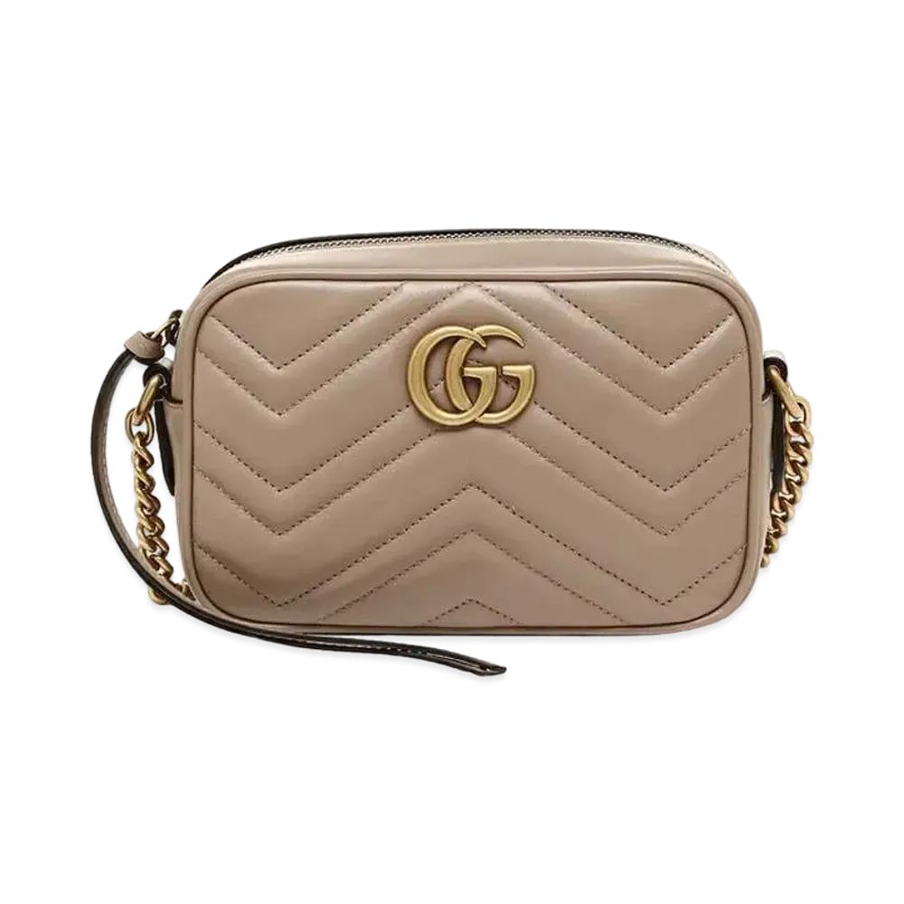 GUCCI GG Marmont Leather Shoulder Bag "Porcelain Rose"