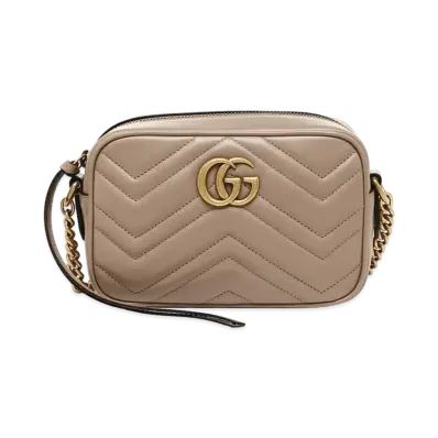GUCCI GG Marmont Leather Shoulder Bag "Porcelain Rose"