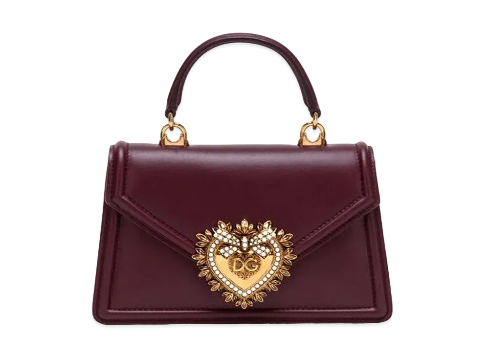 Dolce&Gabbana Devotion Bag Small Smooth Calfskin "Bordeaux"