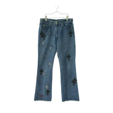 Chrome Hearts x Levi's PPO U VINTAGE JEAN Matty Boy Cross Patch Denim Pants "Blue"