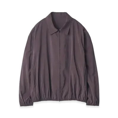 ssstein Silk Nylon Collared Zip Jacket "Charcoal Brown"