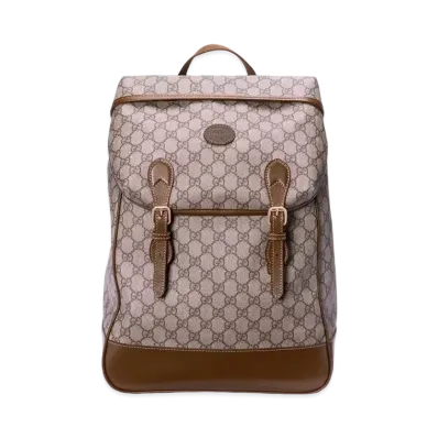 GUCCI Interlocking G Medium Backpack GG Supreme "Beige/Ebony"