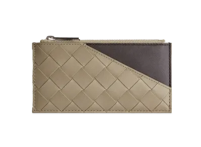 Bottega Veneta Zipped Card Holder "Taupe Fondant"