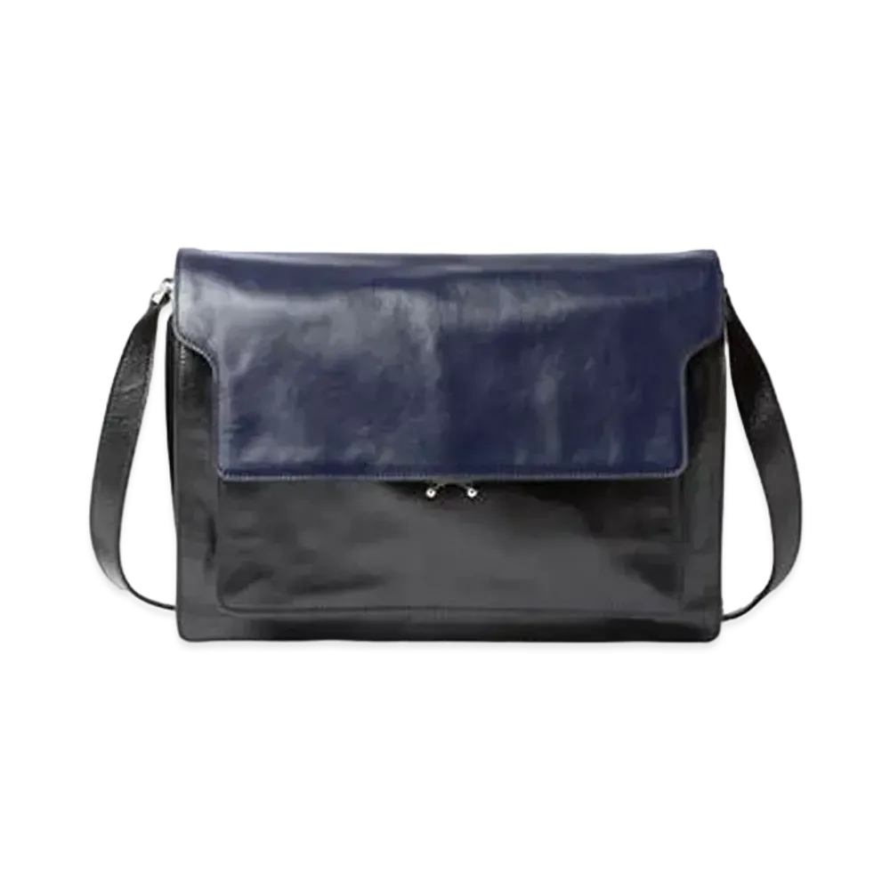 Marni Bi Coloured Calfskin TRUNK SOFT Bag "Blue/Black"