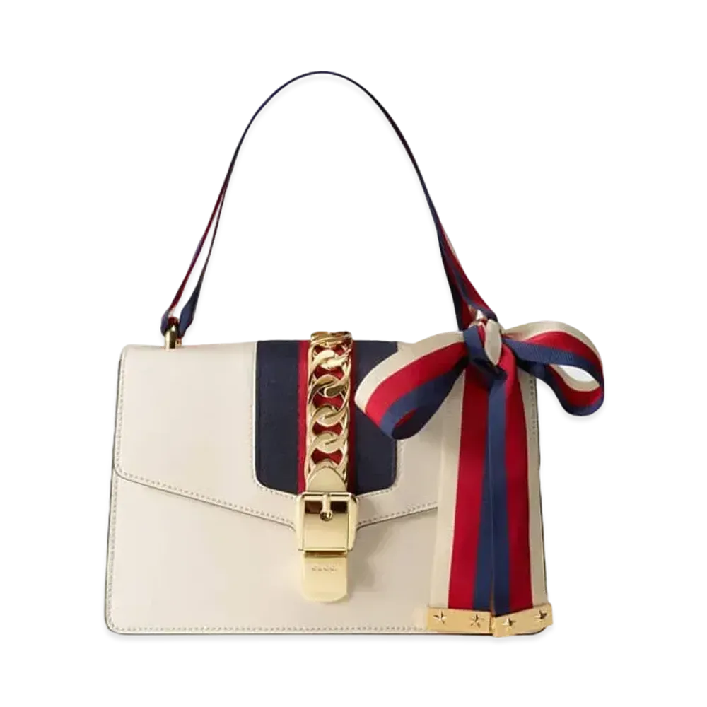 GUCCI Sylvie Small Shoulder Bag "White"