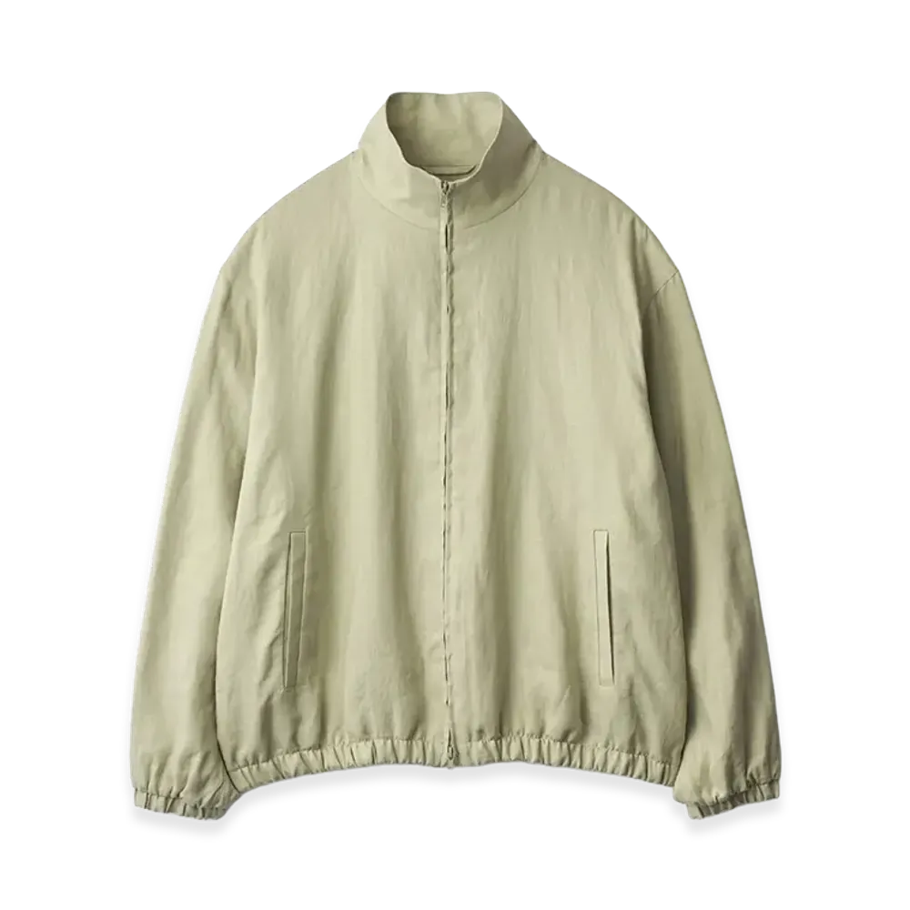 ssstein Light Linen Shirred Light Zip Jacket "Light Beige"
