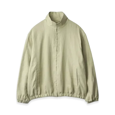 ssstein Light Linen Shirred Light Zip Jacket "Light Beige"