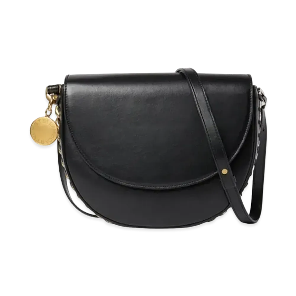 STELLA McCARTNEY Flame Medium Flap Shoulder Bag "Black"