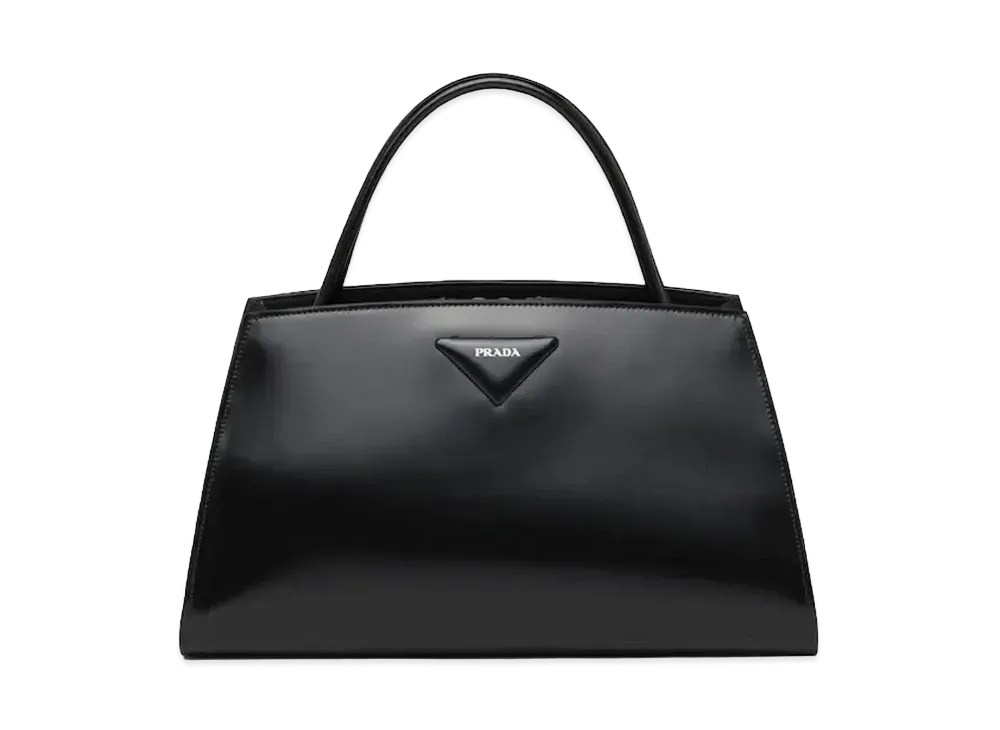 PRADA Brushed Leather Handbag "Black"