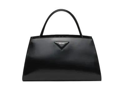 PRADA Brushed Leather Handbag "Black"