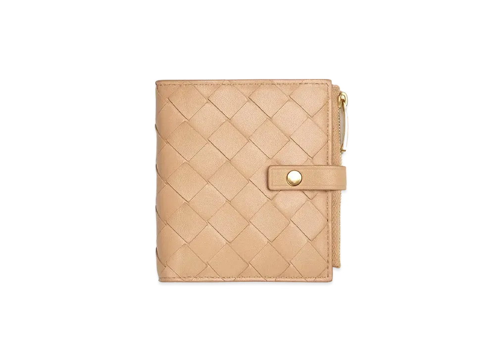 Bottega Veneta Bifold Zipped Wallet "Almond"