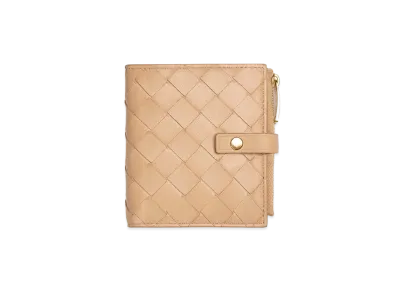Bottega Veneta Bifold Zipped Wallet "Almond"