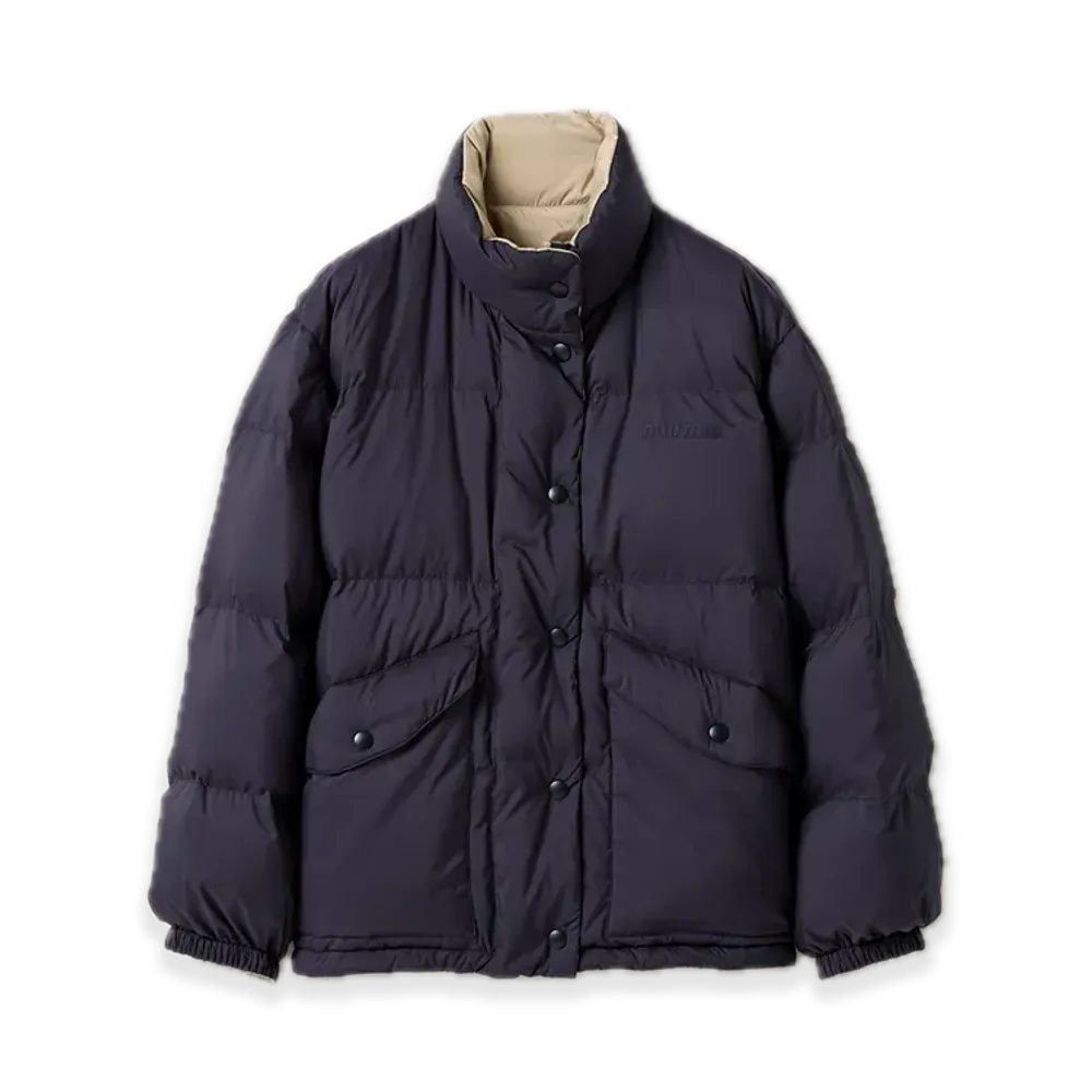 MIU MIU Reversible Technical Pongee Down Jacket "Beige Sable/Blue"