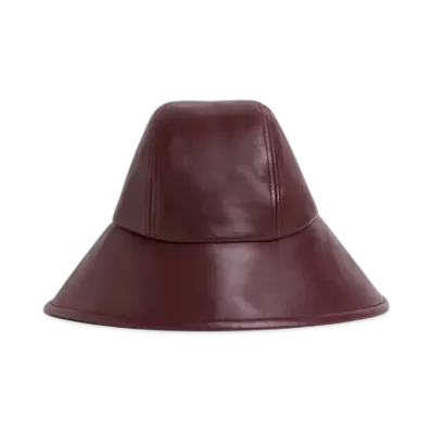 Bottega Veneta Leather Hat "Aubagin"