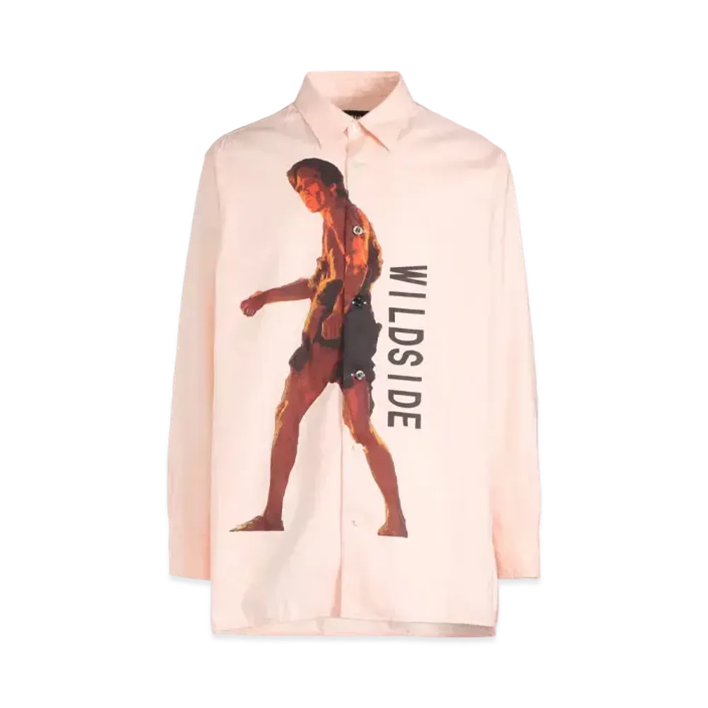 WILDSIDE Yohji Yamamoto x IZUMONSTER Graphic Shirt "Pink"