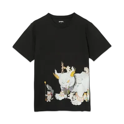 graniph x Ayako Ishiguro Kishimo Neko Hyakugo T-Shirt "Black"