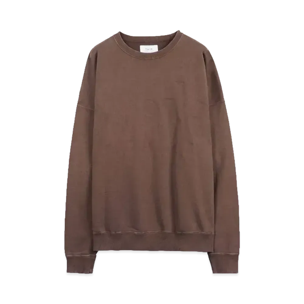 TAIN DOUBLE PUSH BIPOLAR CREW SWEAT "BROWN"