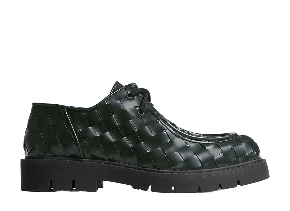 Bottega Veneta Haddock Lace-Up Shoes "Dark Green"