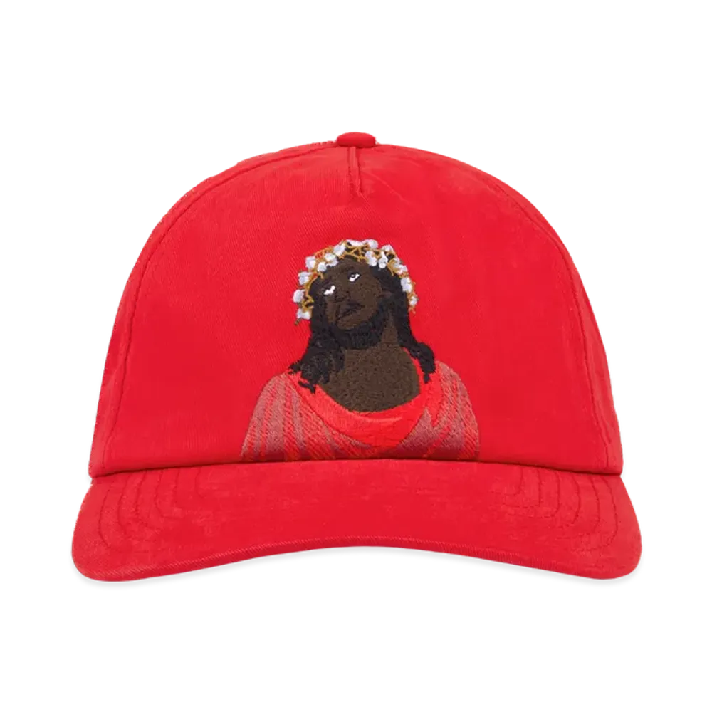 DENIM TEARS Black Jesus Cap "Red"