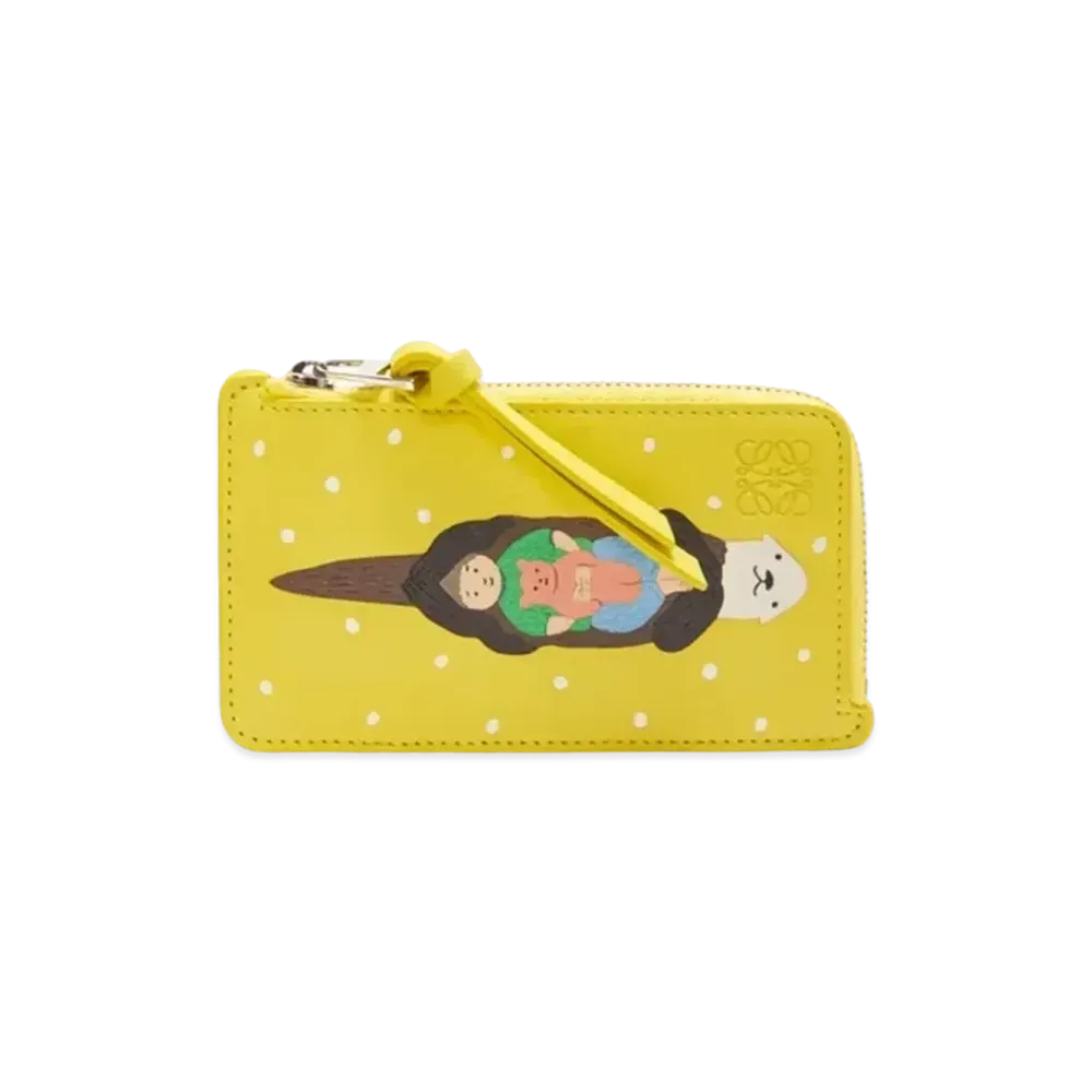 LOEWE Otter Coin Cardholder in Satin Calfskin "Lemon Zest"