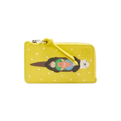 LOEWE Otter Coin Cardholder in Satin Calfskin "Lemon Zest"