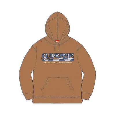 Supreme Denim Logo Hooded Sweatshirt "Brown"