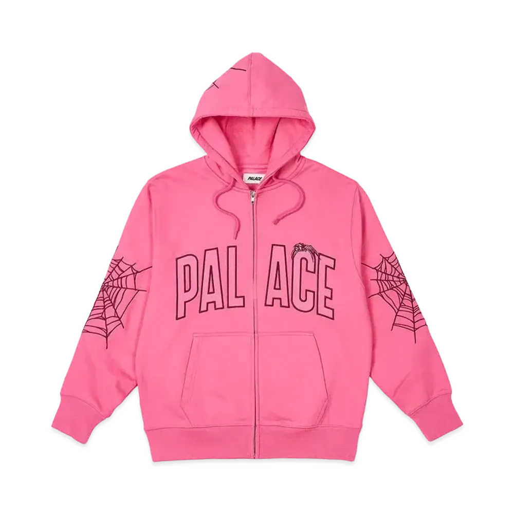 PALACE Spider Zip Hood "Shock Pink"