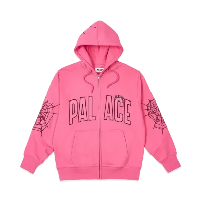 PALACE Spider Zip Hood "Shock Pink"