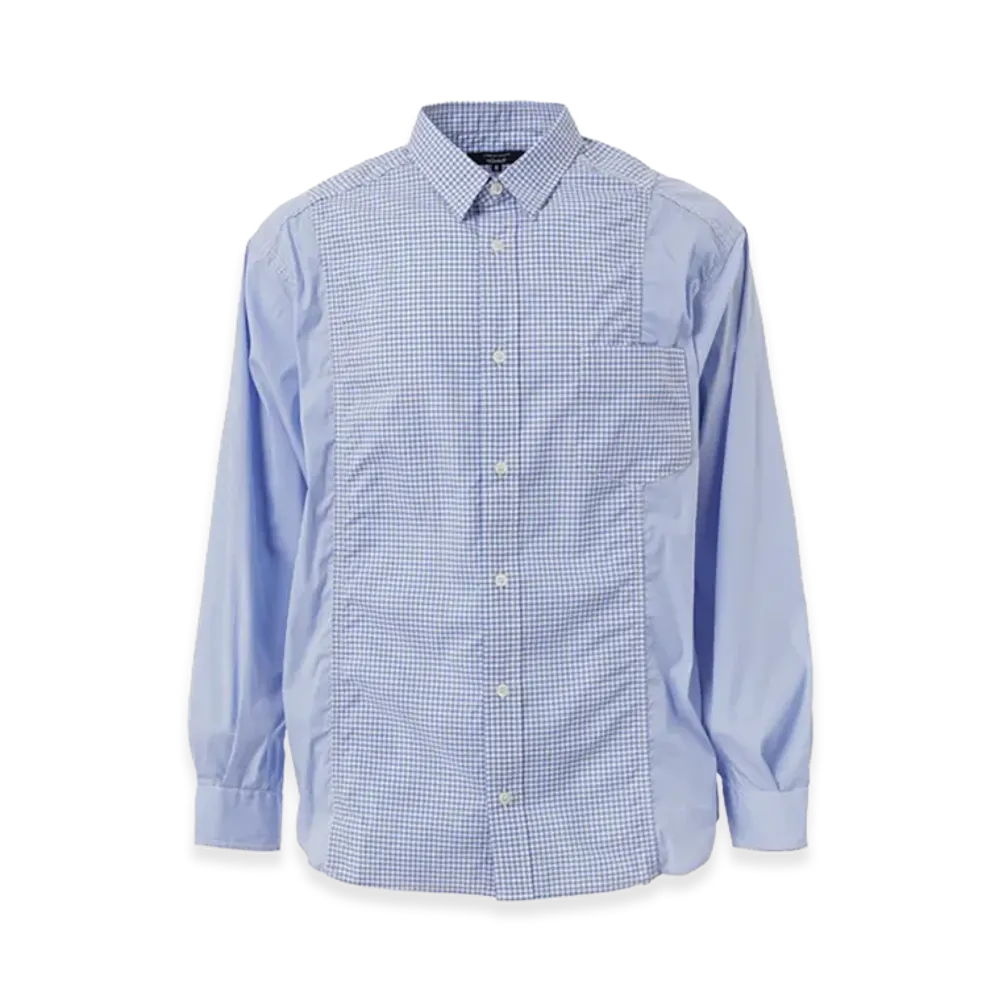 COMME des GARCONS HOMME Check Pattern Cotton Shirts "Sax Blue"