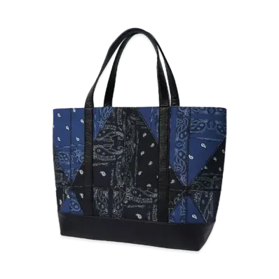 THE WORLD IS YOURS Geometric Paisiey Tote Bag (菱形) "BLACKxNAVY"