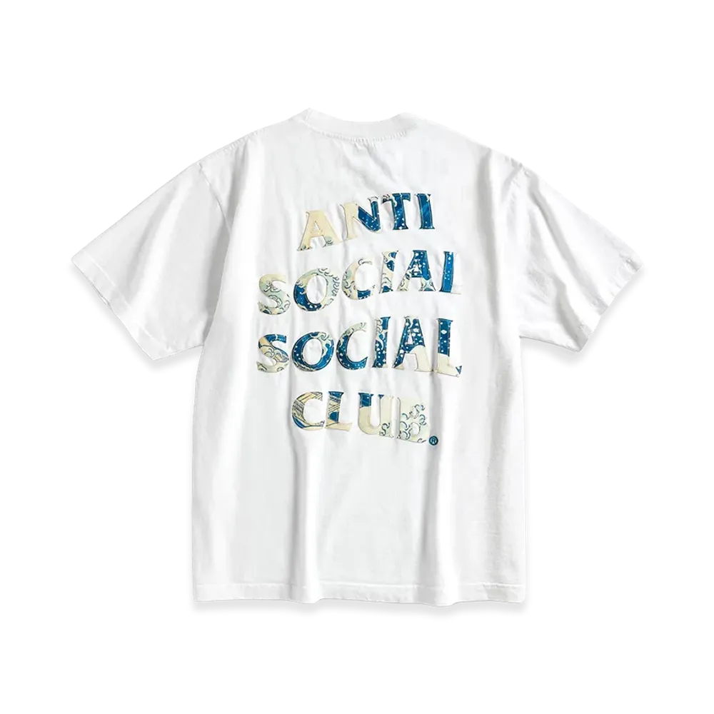 ANTI SOCIAL SOCIAL CLUB Tonkatsu: Boro Wave Tee "White"