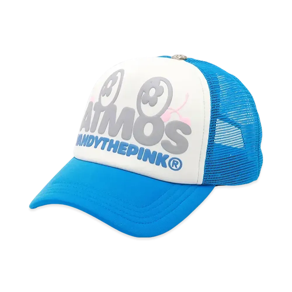 atmos x VANDY THE PINK Cherry Trucker Mesh Cap "Blue"
