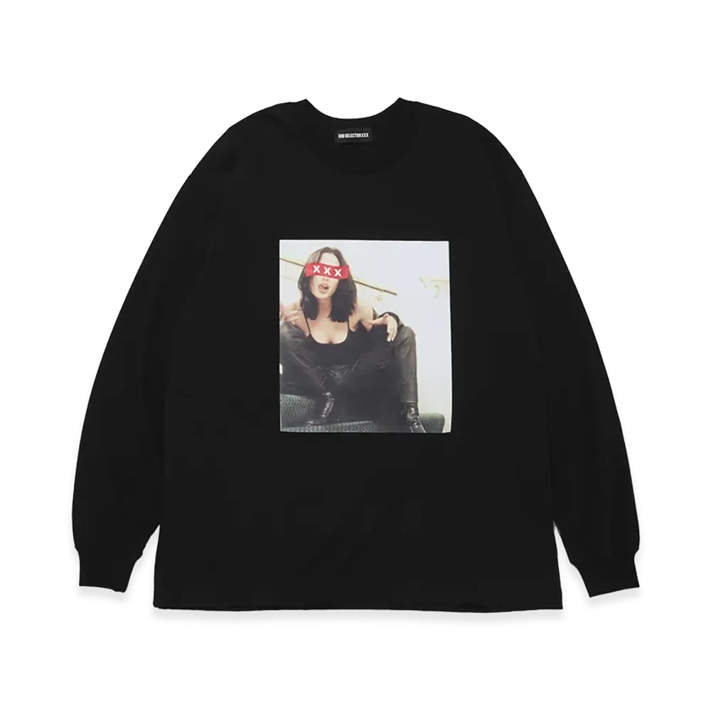 GOD SELECTION XXX Womens Photo Graphic Long Sleeve Tee GX-S26-LT-02 "Black"
