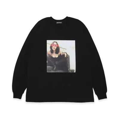 GOD SELECTION XXX Womens Photo Graphic Long Sleeve Tee GX-S26-LT-02 "Black"