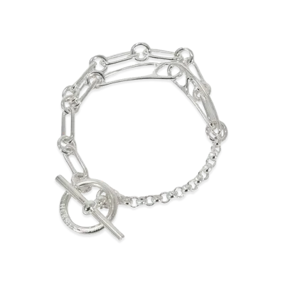 Hermes Chaine D'ancre Punk Bracelet PM "Silver"