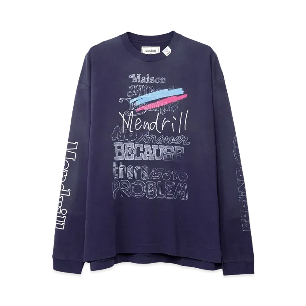 Maison MIHARA YASUHIRO Mendrill x GS Distressed Long Sleeve Tee "Navy"