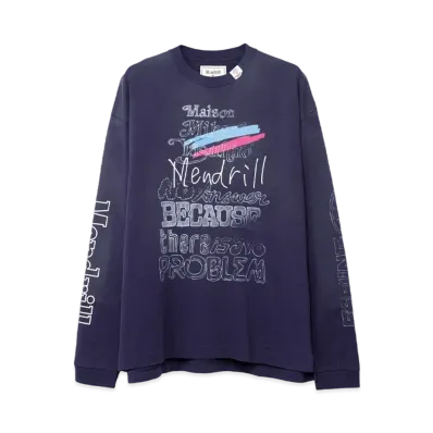 Maison MIHARA YASUHIRO Mendrill x GS Distressed Long Sleeve Tee "Navy"