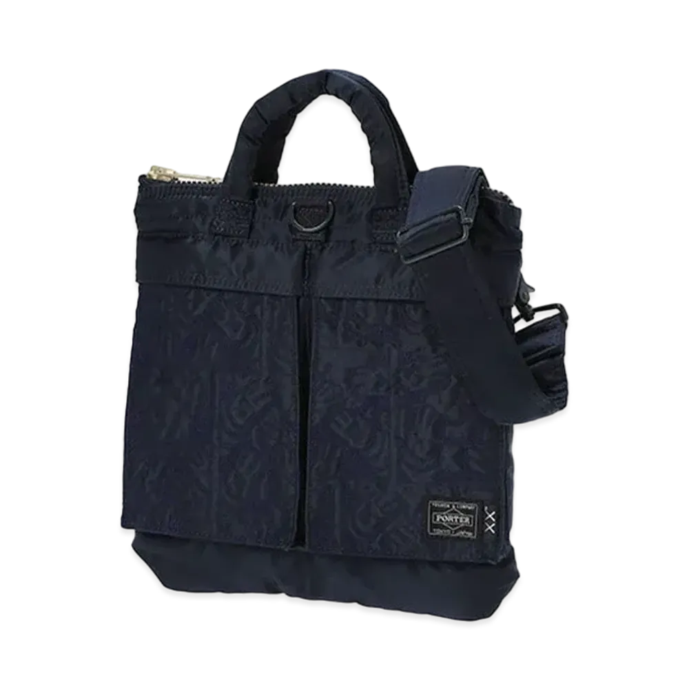 PORTER TANKER x KAWS 2Way Helmet Bag "Iron Blue"