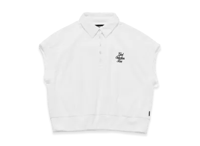 GOD SELECTION XXX Women's Script Logo Pile Polo Shirt GXL-S26-CS-08 "White"