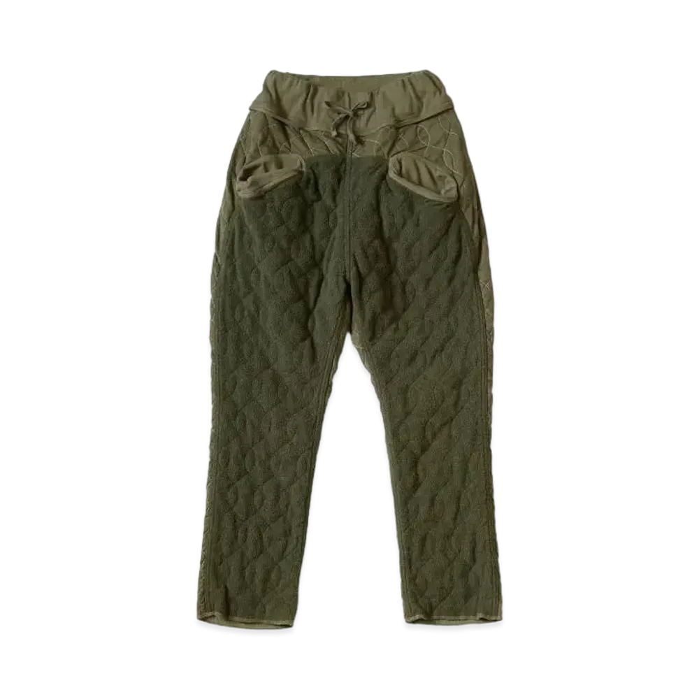 KAPITAL Fleece Waffle Quilting Sarouel Nouvelle Pants "Khaki"