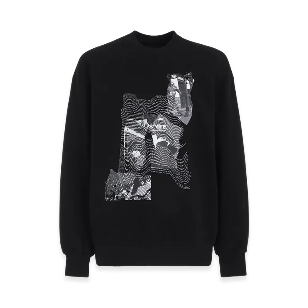 S'YTE YY Message Collage Graphic Pullover "Black"
