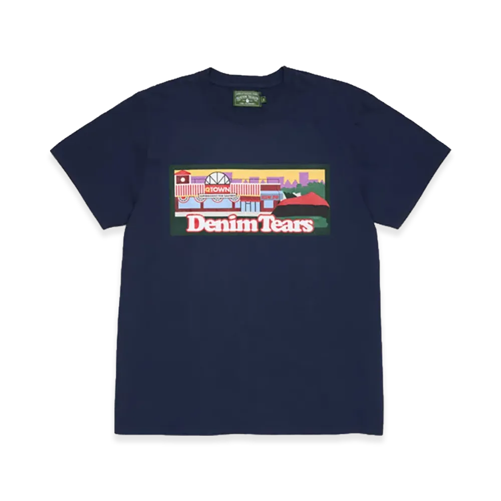 DENIM TEARS Liberty Rock Skyline Tee "Navy"
