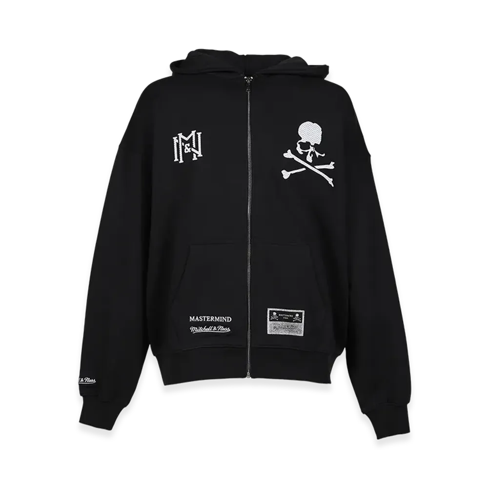 MASTERMIND WORLD x Mitchell&Ness Zip Up Hoodie "Black"