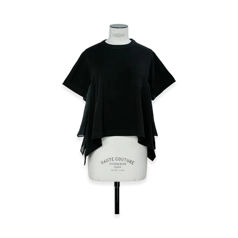 sacai Satin Cotton Jersey T-Shirt "Black"