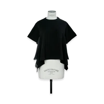 sacai Satin Cotton Jersey T-Shirt "Black"