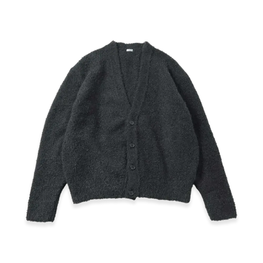 A.PRESSE Cashmere Mole Yarn Cardigan "Charcoal"
